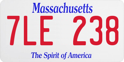 MA license plate 7LE238