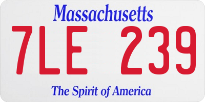 MA license plate 7LE239