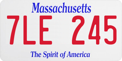 MA license plate 7LE245