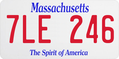 MA license plate 7LE246