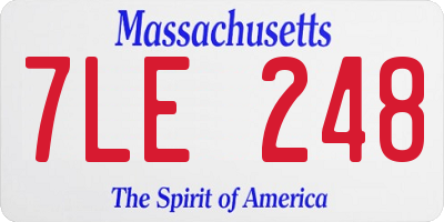 MA license plate 7LE248