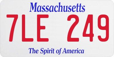 MA license plate 7LE249