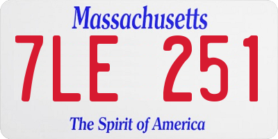MA license plate 7LE251