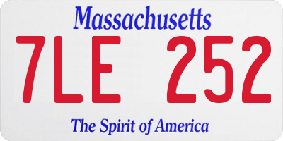 MA license plate 7LE252