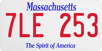 MA license plate 7LE253