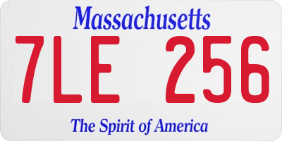 MA license plate 7LE256