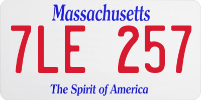 MA license plate 7LE257