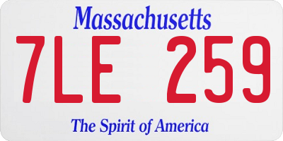 MA license plate 7LE259