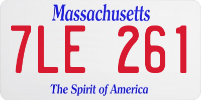 MA license plate 7LE261