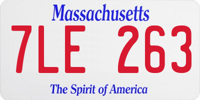 MA license plate 7LE263