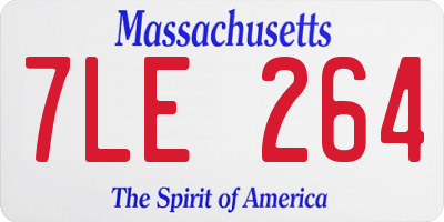MA license plate 7LE264