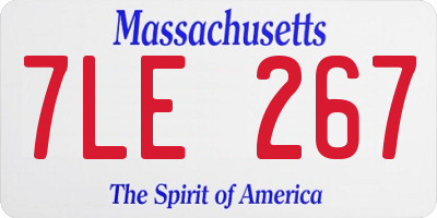 MA license plate 7LE267