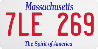 MA license plate 7LE269