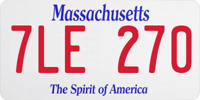 MA license plate 7LE270