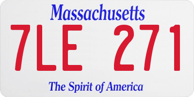 MA license plate 7LE271