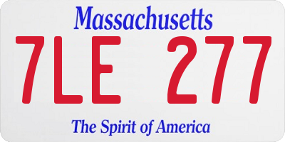 MA license plate 7LE277