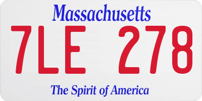 MA license plate 7LE278