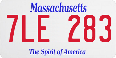 MA license plate 7LE283