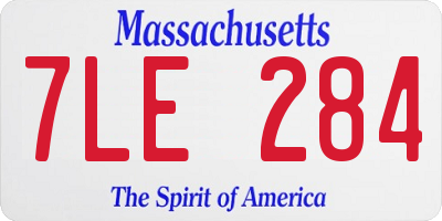 MA license plate 7LE284