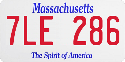 MA license plate 7LE286