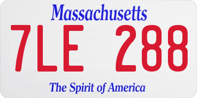 MA license plate 7LE288