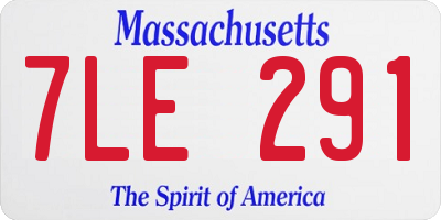 MA license plate 7LE291