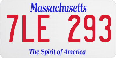 MA license plate 7LE293