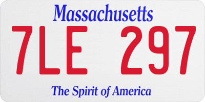MA license plate 7LE297