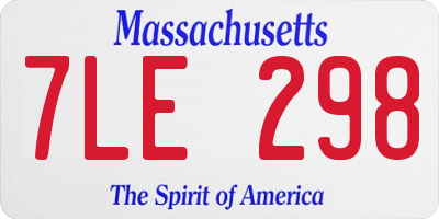 MA license plate 7LE298