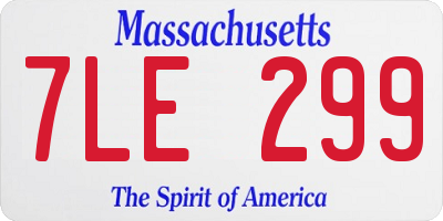 MA license plate 7LE299