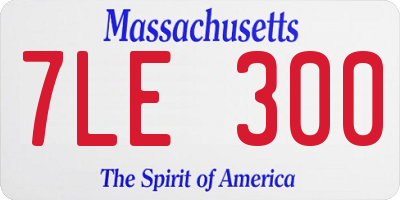 MA license plate 7LE300