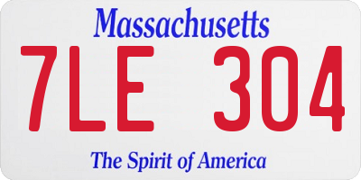 MA license plate 7LE304