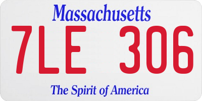 MA license plate 7LE306