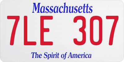 MA license plate 7LE307