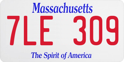 MA license plate 7LE309