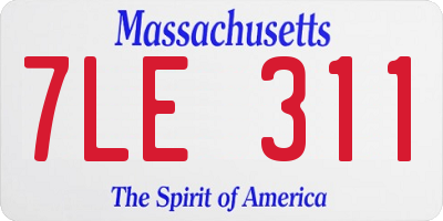 MA license plate 7LE311