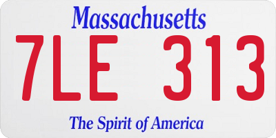 MA license plate 7LE313