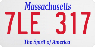 MA license plate 7LE317