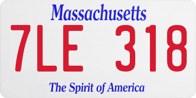 MA license plate 7LE318