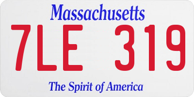 MA license plate 7LE319
