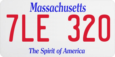 MA license plate 7LE320