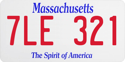 MA license plate 7LE321