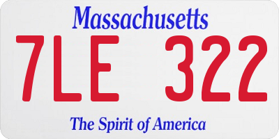 MA license plate 7LE322