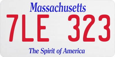 MA license plate 7LE323