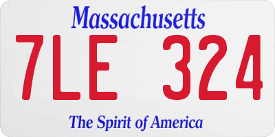 MA license plate 7LE324