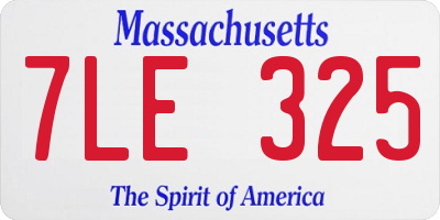 MA license plate 7LE325