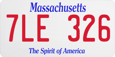 MA license plate 7LE326