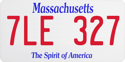 MA license plate 7LE327