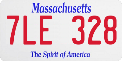 MA license plate 7LE328