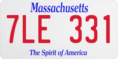 MA license plate 7LE331